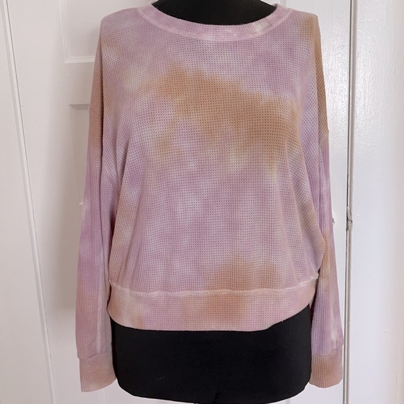 Nu Vintage Tie-Dye Waffle T-Shirt Sweater, Loose fit - Picture 2 of 13